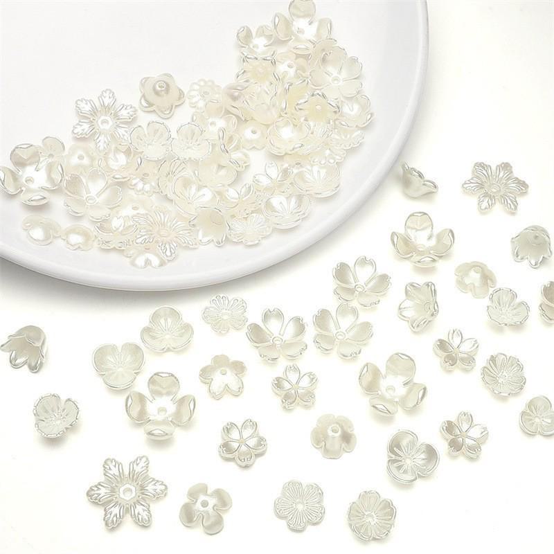 Handmade ABS Imitation Pearl Spacer Beads: Petal Design for DIY Bracelets, Necklaces, Earrings, and Clothing