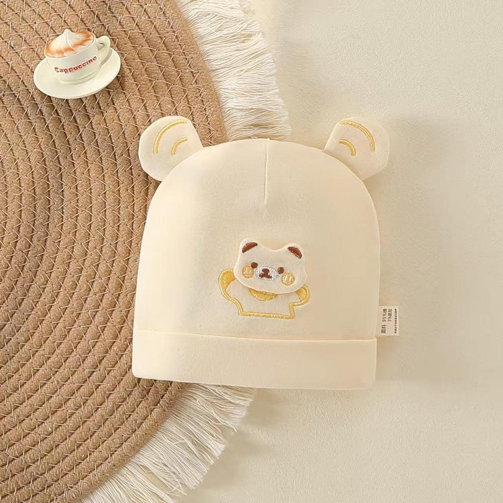 Pure Cotton Double Layer Newborn Hat for 0-3 Months, Suitable for Autumn/Winter