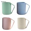 F63A Wheat Straw Plastic Coffee Cups Mug with Handles Dishwasher Microwave Safe Unbreakable Lightweight Eco-friendly BPA