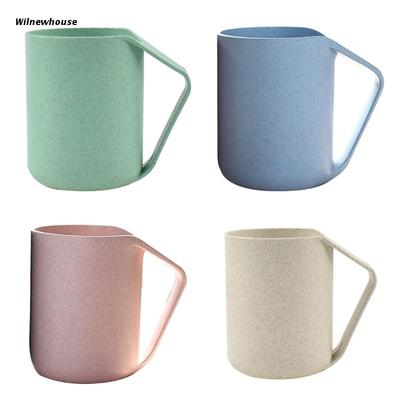 F63A Пластиковые кофейные чашки из пшеничной соломы Кружка с ручками Можно мыть в посудомоечной машине Микроволновая печь Небьющиеся Легкие Экологичные BPA