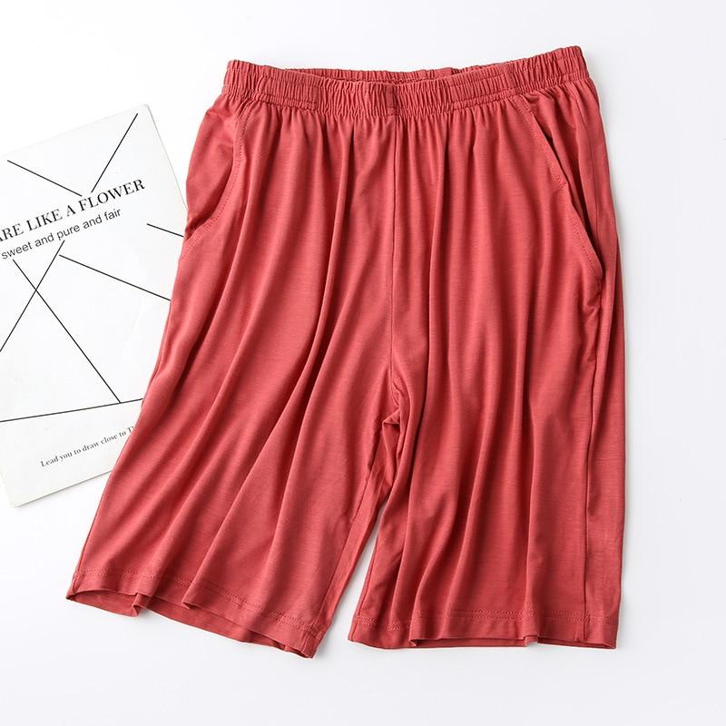 Summer New Modal Female Sleep Pants Thin Single-piece Shorts Loose Large Size Casual Shorts Pocket Pants Home Pants Bottoms
