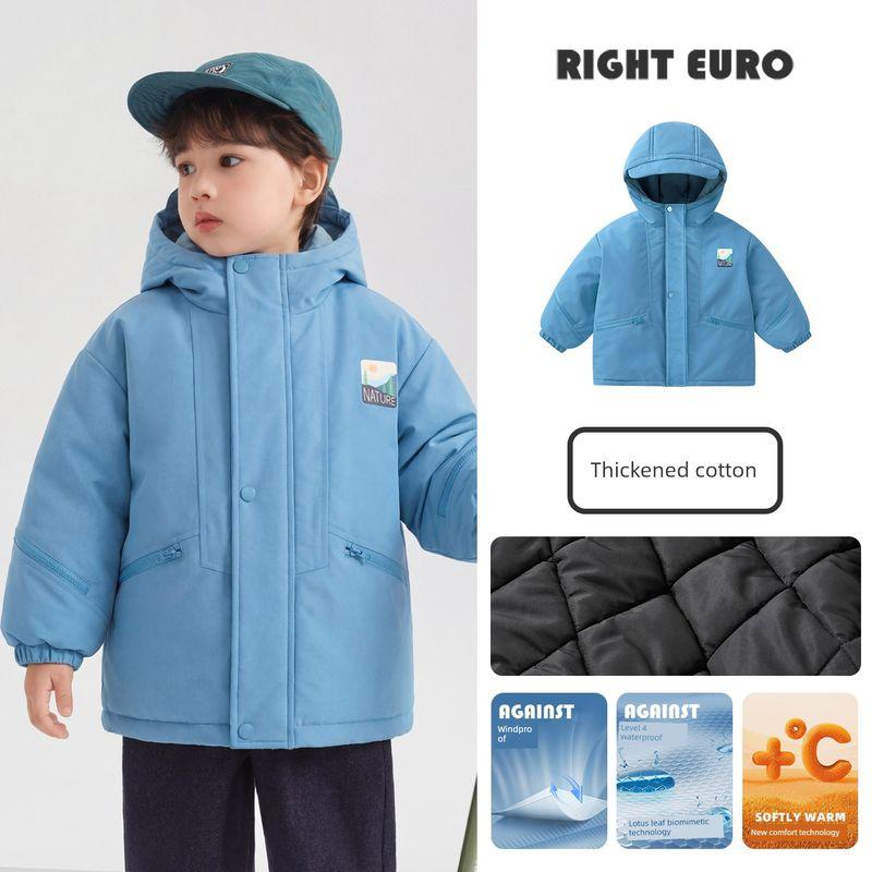 Boys' Waterproof Cotton-Padded Thickened Jacket Winter Clothing 2025 New Autumn and Winter Style Children's Baby Toddler Winter Cotton Coat Trendy