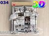 3D cotton satin bedding 160x200cm CAFE