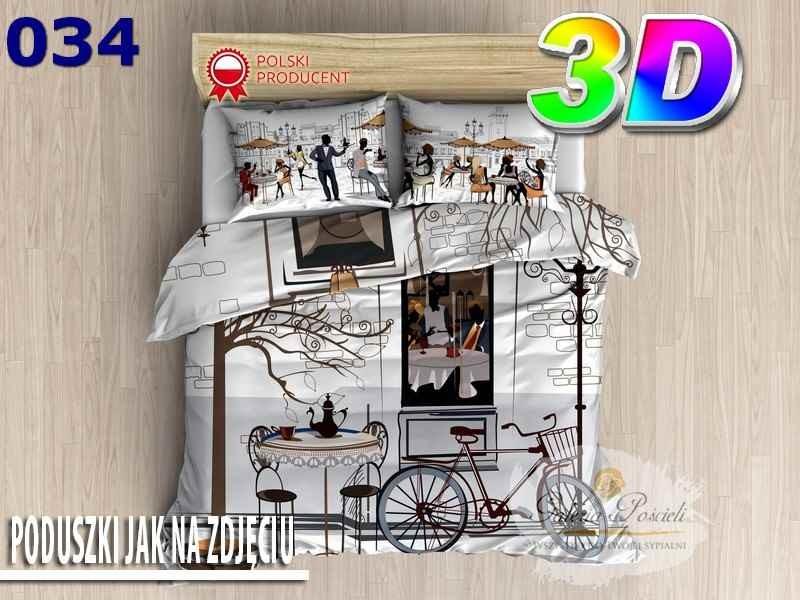 3D cotton satin bedding 160x200cm CAFE