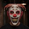 Жуткие Аксессуары для Костюма на Хэллоуин Рога Дьявола Маска с Колокольчиком Дышащая Удобная Маска для Лица Латексный Головной Убор Взрослые Косплей Реквизит Ужасы