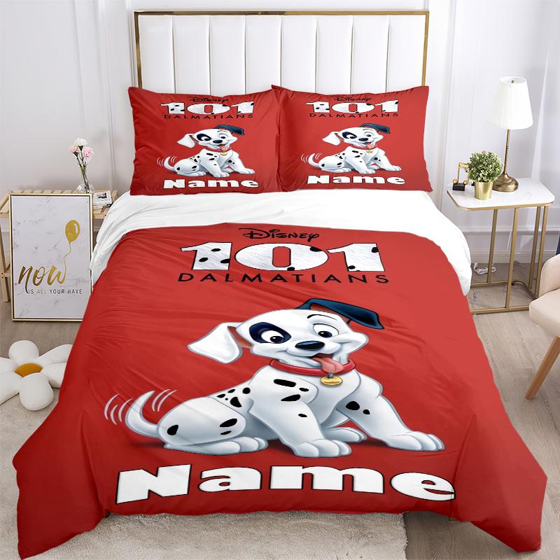 Custom Dalmatian Pile Bedding 3 Piece Set HD Print Duvet Cover Pillowcases for Teens Adult Bedroom Decoration