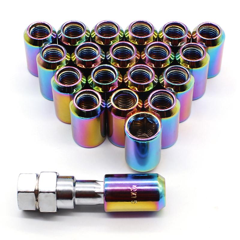 DEFT M12x1.5 Racing Wheel Lug Nuts 20 Pcs Racing Car Steel Wheel Extended Nuts Stainless Steel Car Wheel Rims Lug Nuts