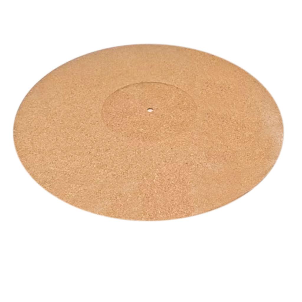 Пробковая подложка для проигрывателя виниловых пластинок, подходит для LP-проигрывателя, 12 дюймов, противоскользящая, антистатическая, снижает шум, с углублением под шпиндель