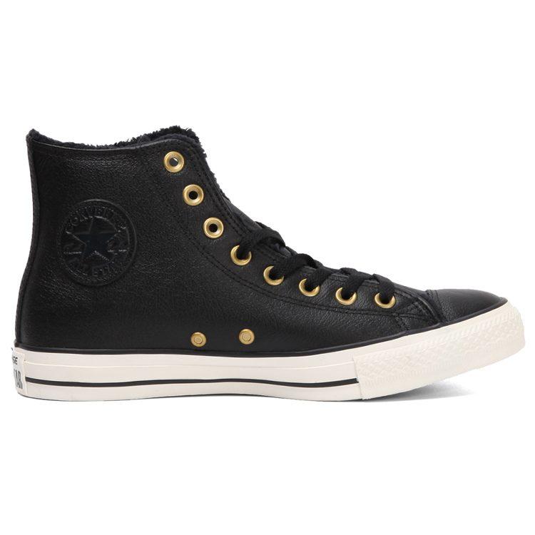 Converse Chuck Taylor All Star 'Черная Кожа Золото' 160094C