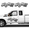 2 шт. Автомобильные наклейки BOOM Наклейки на бок автомобиля Виниловые наклейки Самоклеящиеся наклейки для декора кузова автомобиля Аксессуары для пикапа