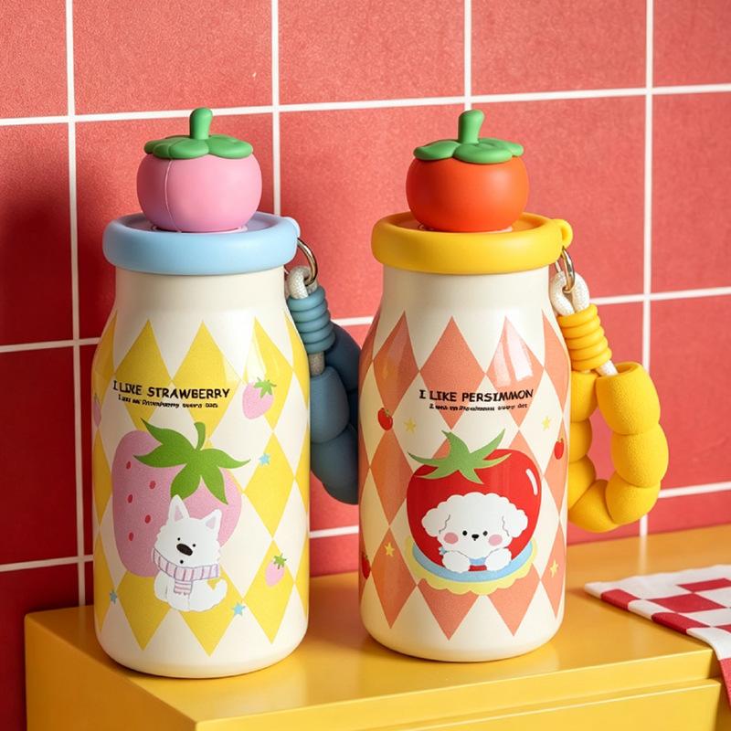 Fruit Shape Sealed Lid Leakproof Thermal Cup Avoid Inversion Leakage Fit Standard Car Cup Holder in Vehicle Use