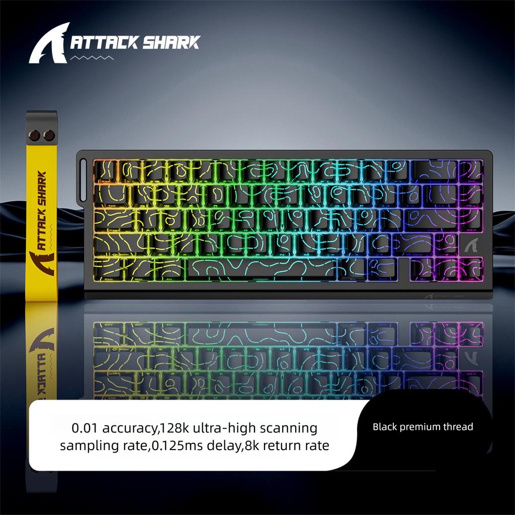 Attack Shark X68HE RGB Проводная Механическая Клавиатура USB Type-C Plug&Play Полноразмерная Контурная Боковая Резьба Регулируемая Клавиша RT Игровая
