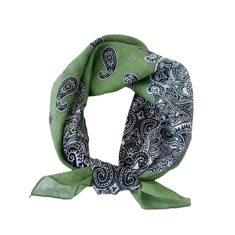 55 Cashew Cotton Linen Versatile Square Scarf - Women's Lightweight Summer/Autumn Accessory