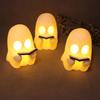 Yousheng Halloween Ghost Reading Night Light Plastic Black Screaming Ghost Statue Jointed Pumpkin Collectible Figure for Halloween Desk Shelf Home