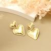 Love Heart Stud Earrings Gold Double Heart Studs Earrings Irregular Heart Dangle Earrings Fashion Jewelry Gift for Mother Wife