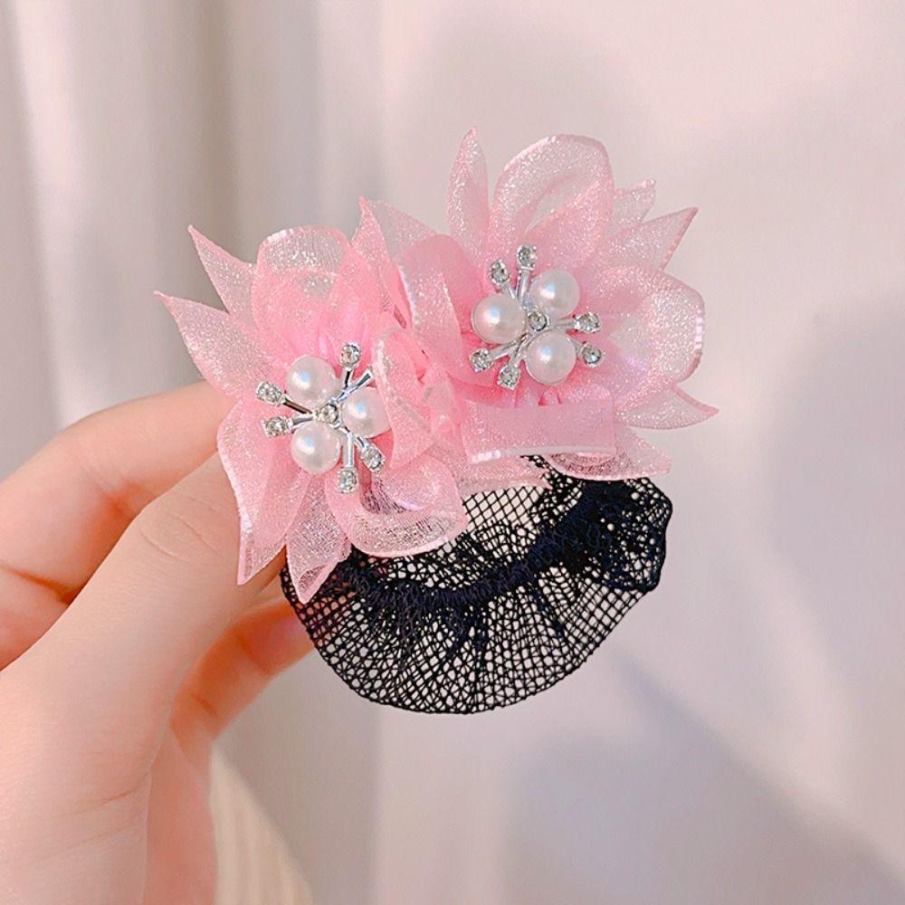 Mesh Snood Spring Clip Princess Sequin Hair Nets Kids Headwear Star Hair Nets Birthday Party