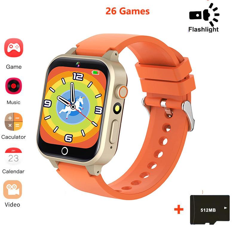 Детские умные часы с 26 играми для девочек и мальчиков, сенсорный экран, камера, шагомер, видео MP3-будильник, детские цифровые часы, подарок на день рождения