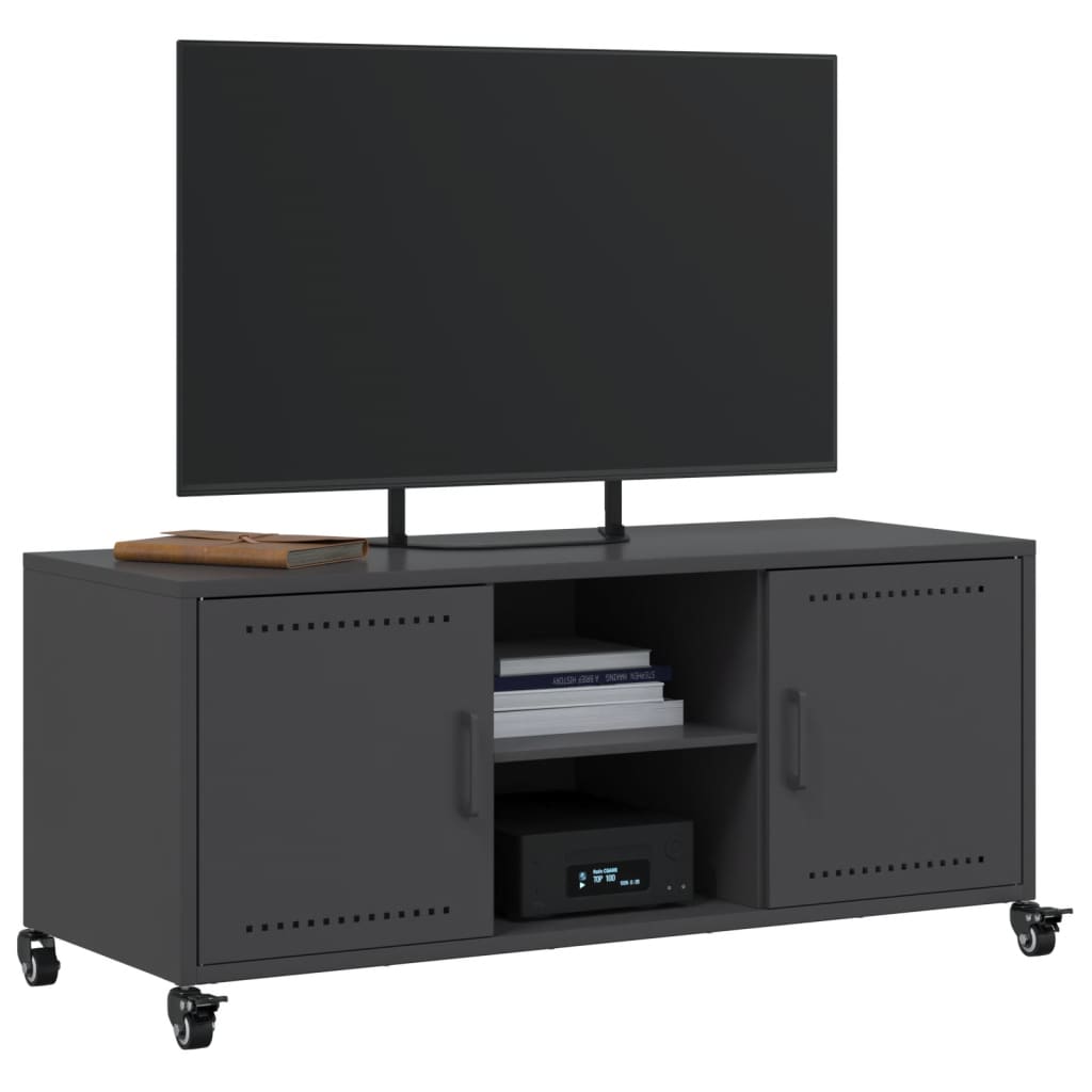 TV Stand Black 100.5 x 39 x 43.5 cm Steel