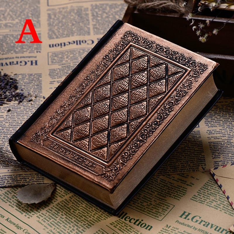 Блокнот в стиле ретро с пустой внутренней страницей в твердом переплете, кожаная лицевая книга A5, рельефный планировщик, кисть для ноутбука, золото Si