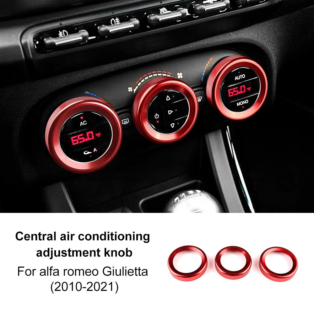 AC Adjustment knob Rings For Alfa Romeo Giulietta 940 2010 2011 2012 2013 2014 2015 2016 2017 2018 2019 2020 2021 Central Trim