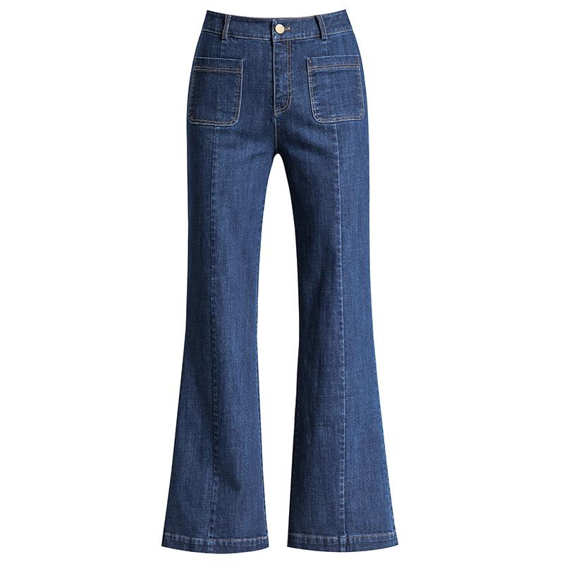Wide Leg Jeans Women's Autumn Loose Casual Elastic Skinny High Waist Straight Pants Trousers