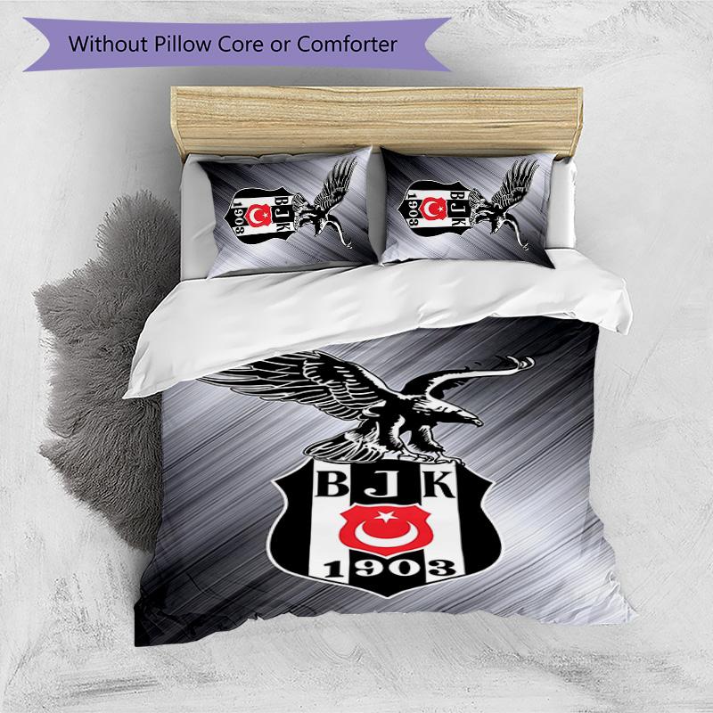 3pcs BJK Design Cover Set - HD Printed Bedding with 1 Cover and 2 Pillowcases - Perfect for Home and Dorm Decor