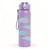 1PC School Of Fish Light Blue Print 750ml Color Plastic Sports Water Bottle Leakproof Flip Straw Lid Suitable for Sports Office Home Use