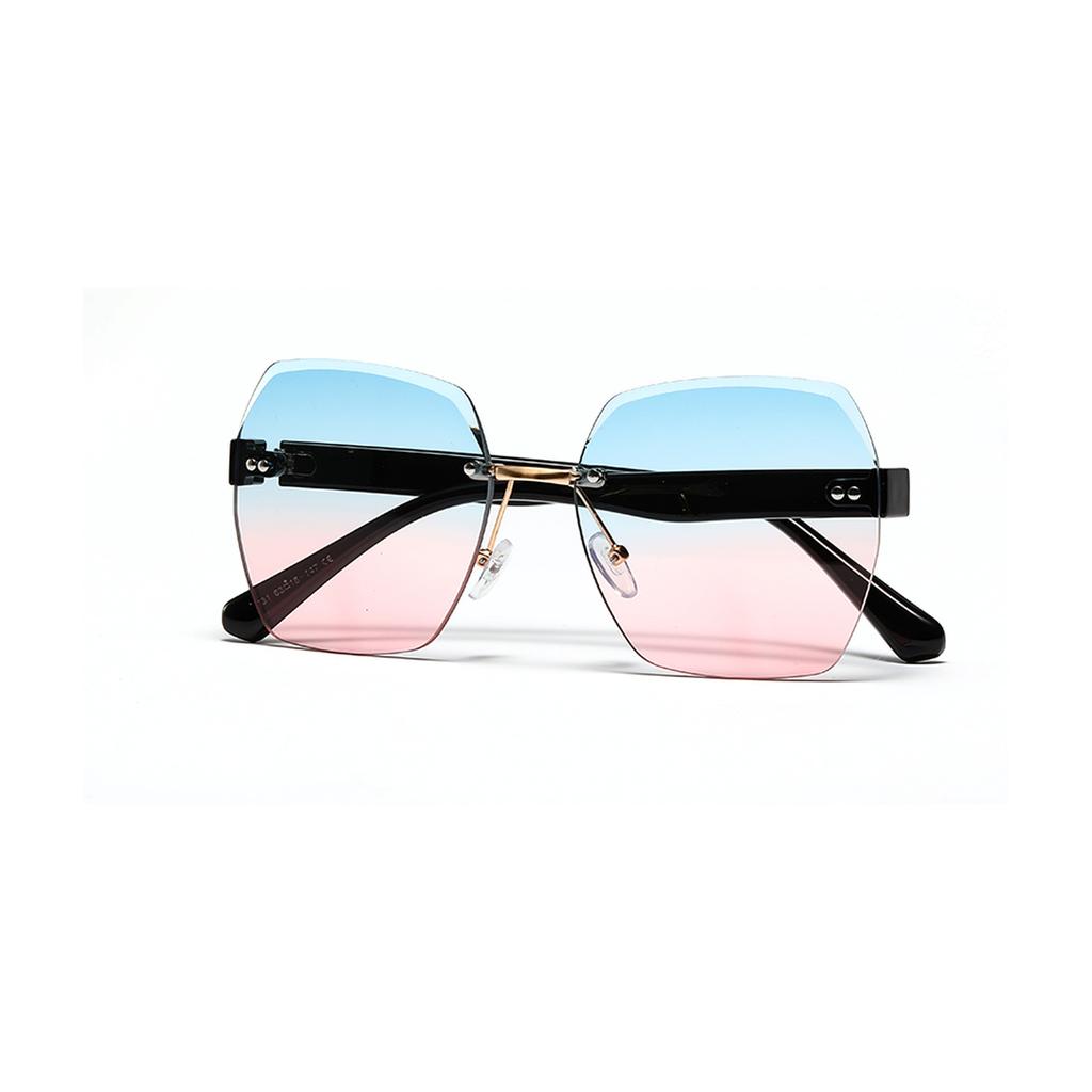 Мужские безободковые очки, полигональные солнцезащитные очки в стиле ретро с бриллиантовой отделкой, женские солнцезащитные очки с заклепками для уличной съемки