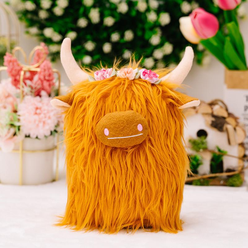 Adorable Highland Cow Plush Stuffed Animal For Kids High Quality Soft Fabric Design