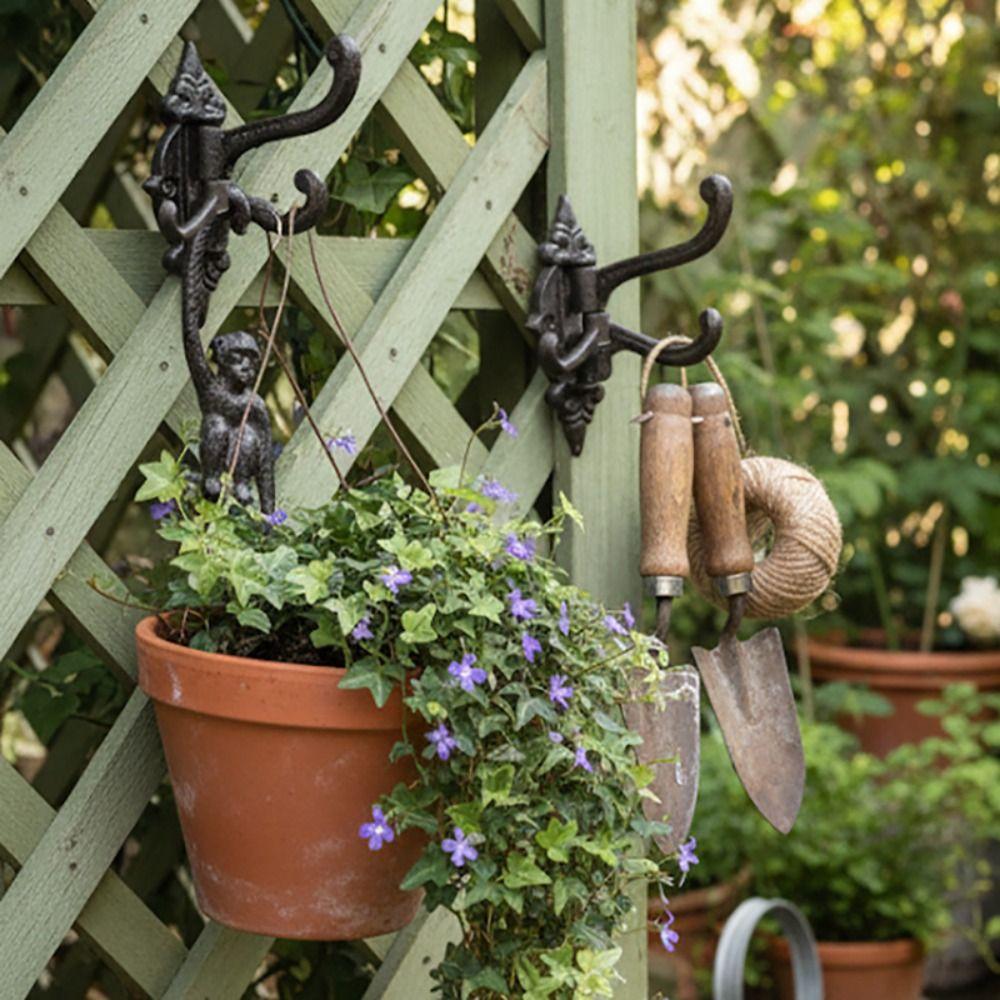 Ностальгия Три слоя Настенные крючки Поворотное Настенное украшение Крючок для одежды Прихожая Крючок Уличный