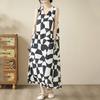 Хлопковое винтажное новое поступление платья для женщин повседневное свободное длинное летнее платье без рукавов большого размера