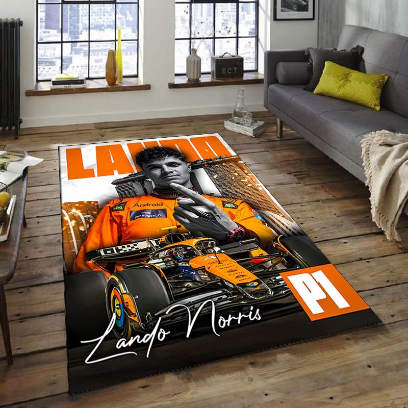 1pc Landos Norris Racing4 Design Area Rug - Non-Slip, Soft & Cozy Floor Mat for Living Room, Bedroom, Office - Indoor/Outdoor Decorative Carpet