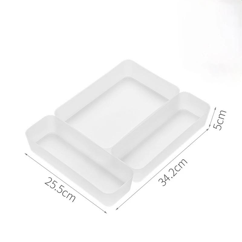 Регулируемый набор органайзеров для ящиков - Пластиковые контейнеры для хранения с разделителями, Контейнер для мелочей и косметики для рабочего стола