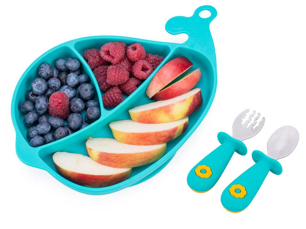Giligums Silicone Whale Plate Dumel Cutlery