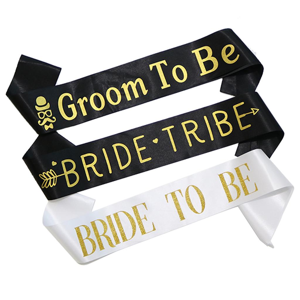 European And American Bachelorette Party Bridal Wedding Etiquette Belt Bridesmaid Shoulder Strap Ribbon Customization