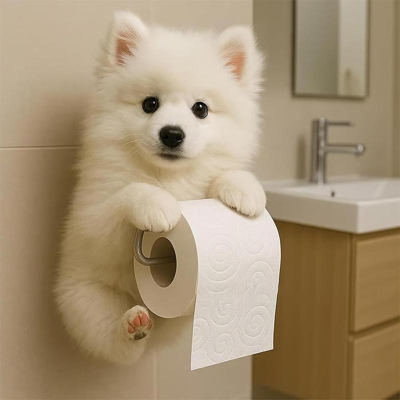 Милый держатель для туалетной бумаги в виде собаки, настенный, из смолы, органайзер для рулонной бумаги с собакой, декор для ванной комнаты, кухни, диспенсер для бумажных полотенец, салфеток