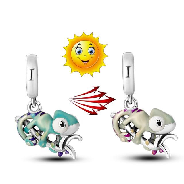 Подвеска-клипса, подвеска из стерлингового серебра 925 пробы, подходит для браслета, женский ювелирный подарок, красочный единорог, радуга