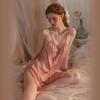 Sexy Pajamas for Women Spring and Summer Solid Color Thin Halter Backless Pajamas V-neck Silk Dress for Women