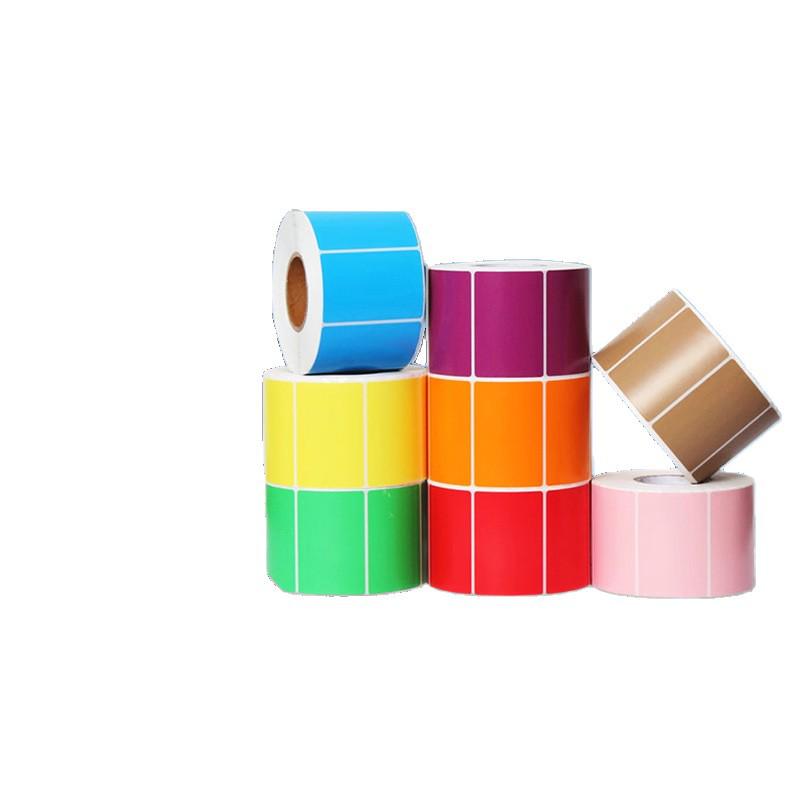 Selbstklebende Etiketten aus Kupferblech, 100x100 & 60x40 mm, Mehrfarbig (Rot, Orange, Gelb, Grün, Blau, Lila, Rosa, Braun) Barcode-Papierrolle