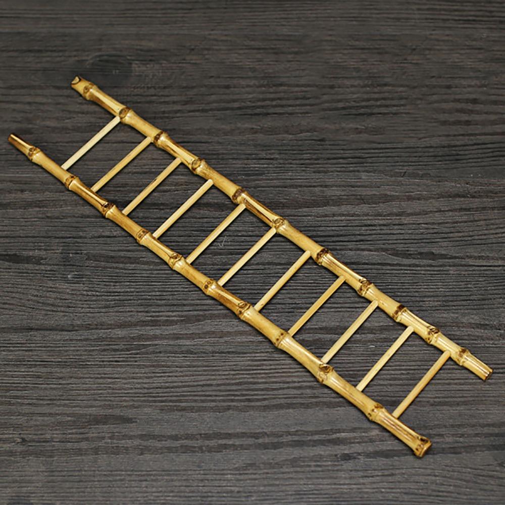 Multi-purpose Bamboo Ladder Cup Holder Yellow Tea Accessories Desktop Ornament