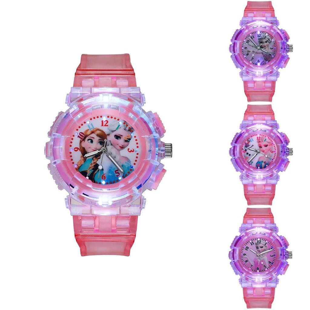 Новые детские часы оптом Пластиковые часы «Холодное сердце» с ночником Источник трансграничной электронной коммерции Персонажи)