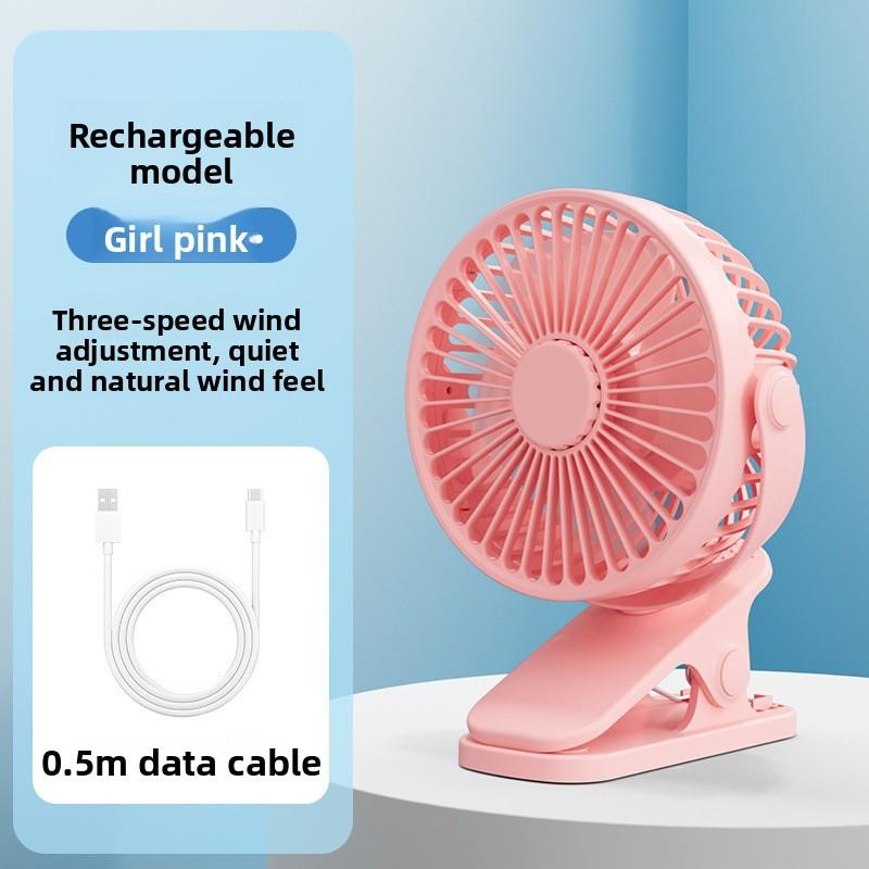 USB Настольный Вентилятор с 4-дюймовыми Лопастями и Тихой Работой для Детских Колясок и Офиса