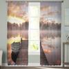 Lake Scenery Window Treatment Tulle Modern Sheer Curtains for Kitchen Living Room the Bedroom Curtains Decoration