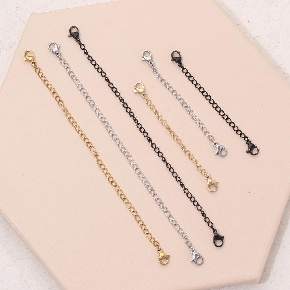 Серебряный черный ювелирные изделия аксессуары DIY удлинитель / цепь безопасности удлинитель ожерелье браслет замок-лобстер