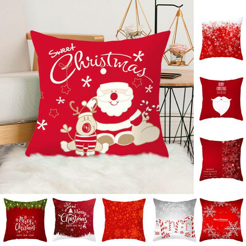 Праздничная рождественская красная наволочка Роскошный чехол для подушки для радостного домашнего декора