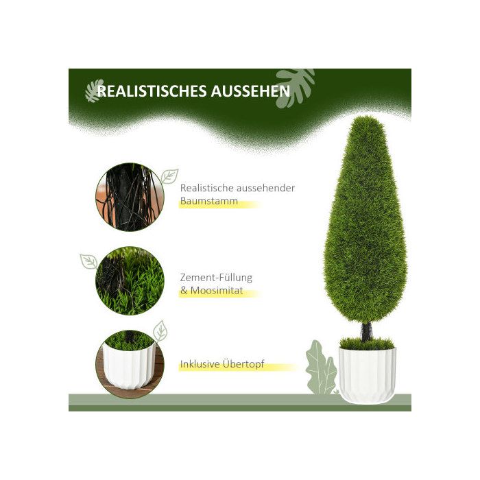 Plante artificielle - MUVOE - Cyprès - Lot de 2 - 90 cm