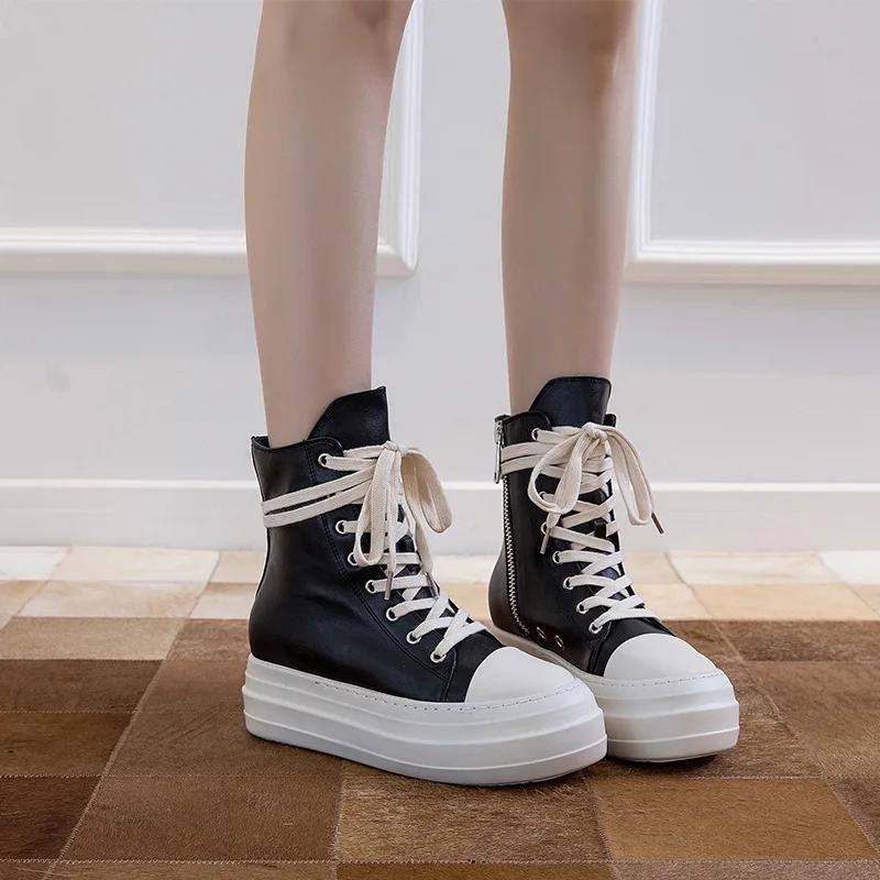 Luxury Women's Vulcanize Canvas Sports Flat Boots Female Women Shoes Platform Luxury Spring 2024 Sneakers Ladies Ankle Boots