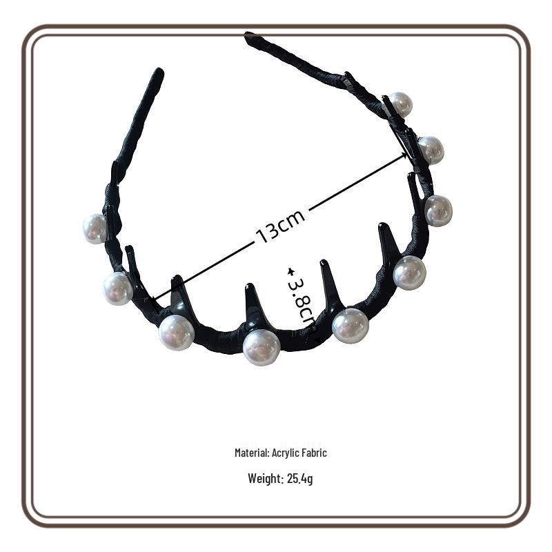 Двусторонний ободок для волос «Жемчужная волна» со стразами и зубчиками – Модный и универсальный аксессуар для волос