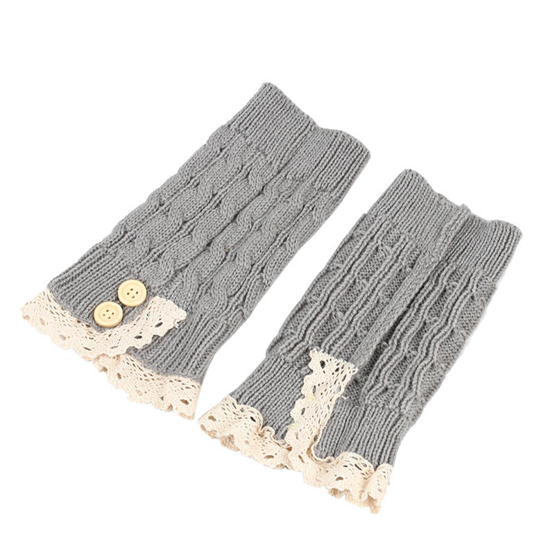 Женские вязаные эластичные манжеты для сапог, зимние теплые короткие гетры, вязаные крючком носки для сапог
