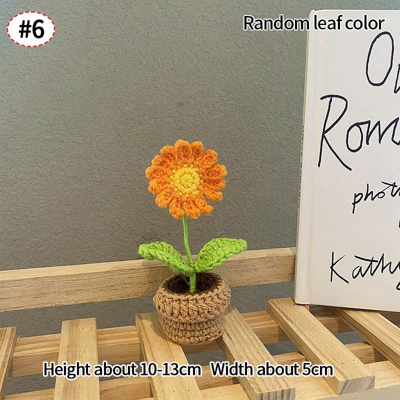 Sunflower Crochet Flowers Knitted Flower Graduation Wedding Guest Gift Artificial Flower Mother'S Day Gift Girasol